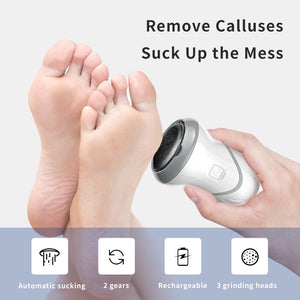 Electric Foot Grinder Safe Calluses Remover Built-in Vacuum Cleaner USB Rechargeable Foot File Pedicure Tools Feet Care 2 Gears