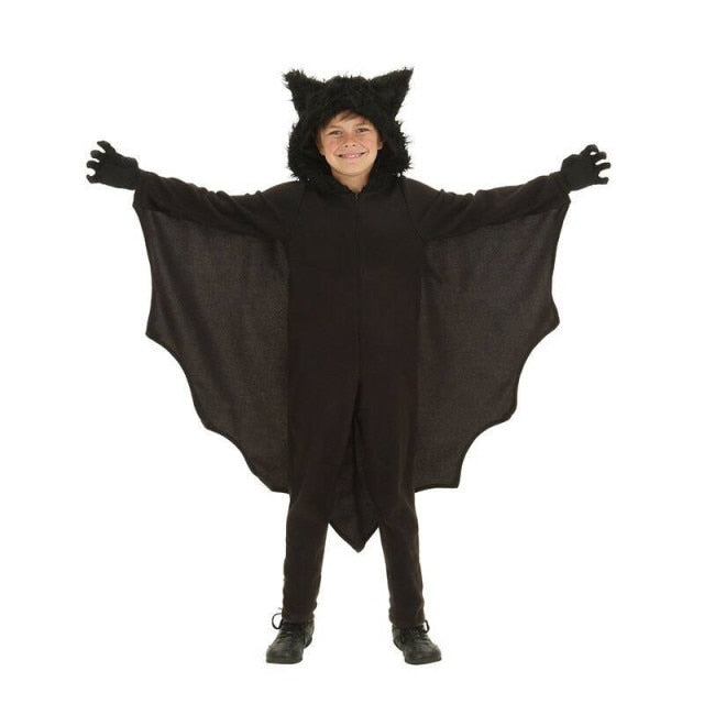2021 New Kids Vampire Bat Cosplay Costume Boy Girl Halloween/Carnival Anime Superhero Hooded Party Suit