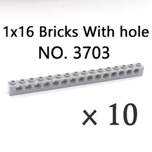 Technical Bricks with Hole Creative MOC Brick Pieces Train Car Crane Truck Accessories Parts Model DIY Building Block Compatible
