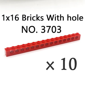 Technical Bricks with Hole Creative MOC Brick Pieces Train Car Crane Truck Accessories Parts Model DIY Building Block Compatible