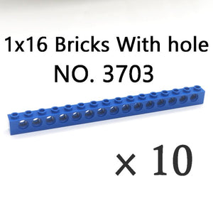 Technical Bricks with Hole Creative MOC Brick Pieces Train Car Crane Truck Accessories Parts Model DIY Building Block Compatible