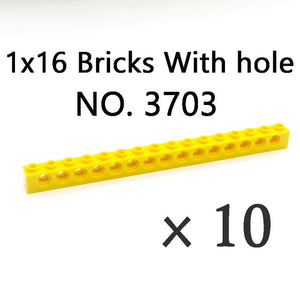 Technical Bricks with Hole Creative MOC Brick Pieces Train Car Crane Truck Accessories Parts Model DIY Building Block Compatible