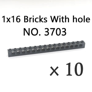 Technical Bricks with Hole Creative MOC Brick Pieces Train Car Crane Truck Accessories Parts Model DIY Building Block Compatible
