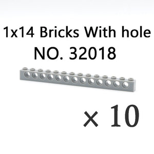 Technical Bricks with Hole Creative MOC Brick Pieces Train Car Crane Truck Accessories Parts Model DIY Building Block Compatible