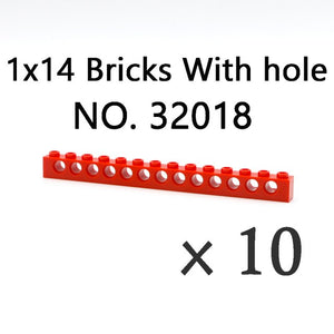 Technical Bricks with Hole Creative MOC Brick Pieces Train Car Crane Truck Accessories Parts Model DIY Building Block Compatible