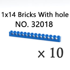 Technical Bricks with Hole Creative MOC Brick Pieces Train Car Crane Truck Accessories Parts Model DIY Building Block Compatible