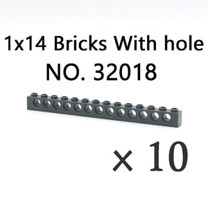 Technical Bricks with Hole Creative MOC Brick Pieces Train Car Crane Truck Accessories Parts Model DIY Building Block Compatible