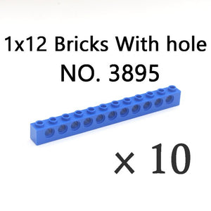Technical Bricks with Hole Creative MOC Brick Pieces Train Car Crane Truck Accessories Parts Model DIY Building Block Compatible
