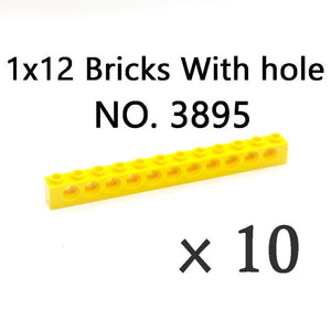 Technical Bricks with Hole Creative MOC Brick Pieces Train Car Crane Truck Accessories Parts Model DIY Building Block Compatible