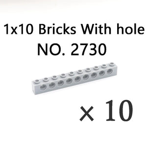 Technical Bricks with Hole Creative MOC Brick Pieces Train Car Crane Truck Accessories Parts Model DIY Building Block Compatible