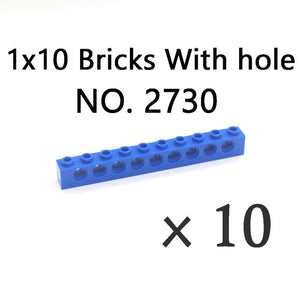 Technical Bricks with Hole Creative MOC Brick Pieces Train Car Crane Truck Accessories Parts Model DIY Building Block Compatible