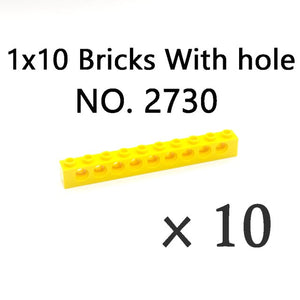 Technical Bricks with Hole Creative MOC Brick Pieces Train Car Crane Truck Accessories Parts Model DIY Building Block Compatible