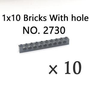 Technical Bricks with Hole Creative MOC Brick Pieces Train Car Crane Truck Accessories Parts Model DIY Building Block Compatible