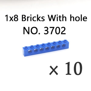 Technical Bricks with Hole Creative MOC Brick Pieces Train Car Crane Truck Accessories Parts Model DIY Building Block Compatible