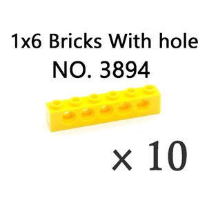 Technical Bricks with Hole Creative MOC Brick Pieces Train Car Crane Truck Accessories Parts Model DIY Building Block Compatible