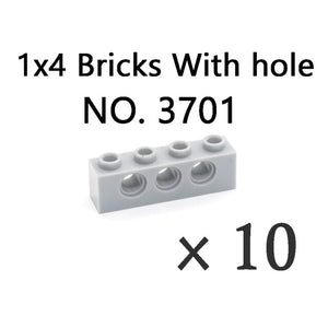 Technical Bricks with Hole Creative MOC Brick Pieces Train Car Crane Truck Accessories Parts Model DIY Building Block Compatible
