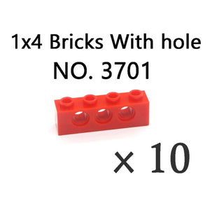 Technical Bricks with Hole Creative MOC Brick Pieces Train Car Crane Truck Accessories Parts Model DIY Building Block Compatible