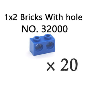 Technical Bricks with Hole Creative MOC Brick Pieces Train Car Crane Truck Accessories Parts Model DIY Building Block Compatible
