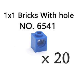 Technical Bricks with Hole Creative MOC Brick Pieces Train Car Crane Truck Accessories Parts Model DIY Building Block Compatible