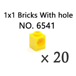 Technical Bricks with Hole Creative MOC Brick Pieces Train Car Crane Truck Accessories Parts Model DIY Building Block Compatible