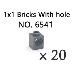 Technical Bricks with Hole Creative MOC Brick Pieces Train Car Crane Truck Accessories Parts Model DIY Building Block Compatible