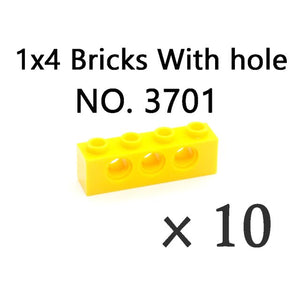 Technical Bricks with Hole Creative MOC Brick Pieces Train Car Crane Truck Accessories Parts Model DIY Building Block Compatible