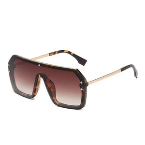 UV400 Fashion Square Trendy Shades Big Frame  Luxury Oversize Mirrored Gradient Men Women Sunglasses Oculos De Sol