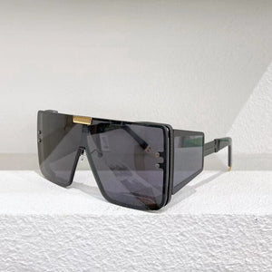 Super large frame yellow One-piece lens men's sunglasses WONDER BOY fashion women's metal-wrapped glasses