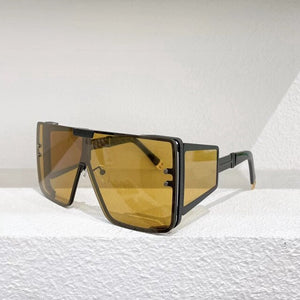 Super large frame yellow One-piece lens men's sunglasses WONDER BOY fashion women's metal-wrapped glasses