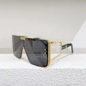 Super large frame yellow One-piece lens men's sunglasses WONDER BOY fashion women's metal-wrapped glasses