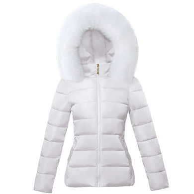 Big Fur 2021 New European Fashion White Women's Jacket Plus size 6XL Woman Parkas Female Warm Winter Coat Hooded Women Outerwear