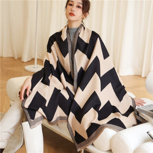 2021 Women Winter Cashmere Pashmina Scarf Shawl Luxury Print Thick Warm Blanket Hijab Scarves Bufanda 180*65cm Headkerchief