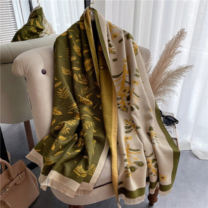 2021 Women Winter Cashmere Pashmina Scarf Shawl Luxury Print Thick Warm Blanket Hijab Scarves Bufanda 180*65cm Headkerchief