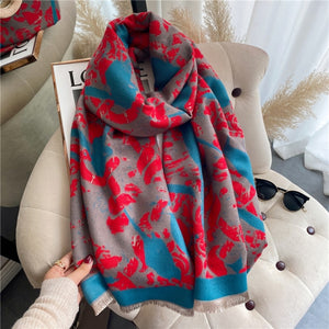 2021 Women Winter Cashmere Pashmina Scarf Shawl Luxury Print Thick Warm Blanket Hijab Scarves Bufanda 180*65cm Headkerchief