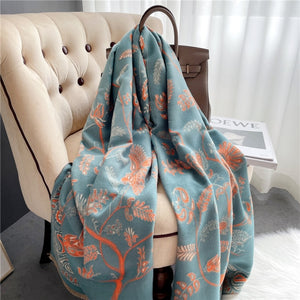 2021 Women Winter Cashmere Pashmina Scarf Shawl Luxury Print Thick Warm Blanket Hijab Scarves Bufanda 180*65cm Headkerchief