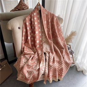 2021 Women Winter Cashmere Pashmina Scarf Shawl Luxury Print Thick Warm Blanket Hijab Scarves Bufanda 180*65cm Headkerchief