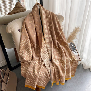 2021 Women Winter Cashmere Pashmina Scarf Shawl Luxury Print Thick Warm Blanket Hijab Scarves Bufanda 180*65cm Headkerchief