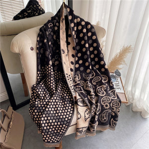 2021 Women Winter Cashmere Pashmina Scarf Shawl Luxury Print Thick Warm Blanket Hijab Scarves Bufanda 180*65cm Headkerchief