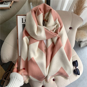 2021 Women Winter Cashmere Pashmina Scarf Shawl Luxury Print Thick Warm Blanket Hijab Scarves Bufanda 180*65cm Headkerchief