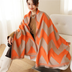 2021 Women Winter Cashmere Pashmina Scarf Shawl Luxury Print Thick Warm Blanket Hijab Scarves Bufanda 180*65cm Headkerchief