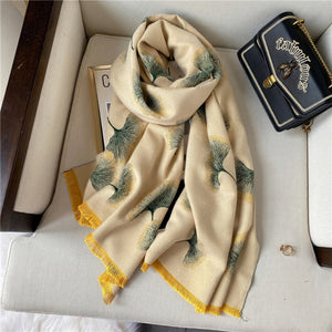 2021 Women Winter Cashmere Pashmina Scarf Shawl Luxury Print Thick Warm Blanket Hijab Scarves Bufanda 180*65cm Headkerchief