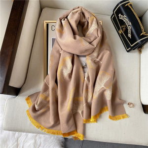 2021 Women Winter Cashmere Pashmina Scarf Shawl Luxury Print Thick Warm Blanket Hijab Scarves Bufanda 180*65cm Headkerchief