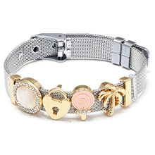 Load image into Gallery viewer, BRACE CODE Fashion Stainless Steel Mesh Bracelet Set Starry Zirconium Oxide Charm Bracelet Women Jewelry Gift Bracelet