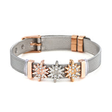 Load image into Gallery viewer, BRACE CODE Fashion Stainless Steel Mesh Bracelet Set Starry Zirconium Oxide Charm Bracelet Women Jewelry Gift Bracelet