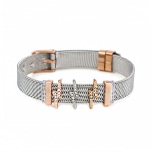 BRACE CODE Fashion Stainless Steel Mesh Bracelet Set Starry Zirconium Oxide Charm Bracelet Women Jewelry Gift Bracelet