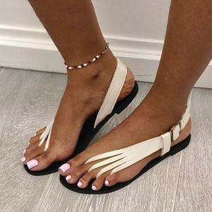 2022 New Summer New Women&#39;s Flat Sandals Flip Flops Straps Flat Side Hollow Fashion Sandals Beach Shoes zapatillas mujer