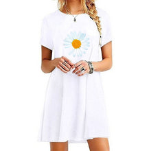 Load image into Gallery viewer, Trending Womens Round Neck Above Knee Length Dress Casual Sexy Printed Mini Dresses Summer Short Sleeve Cool Long T-shirt