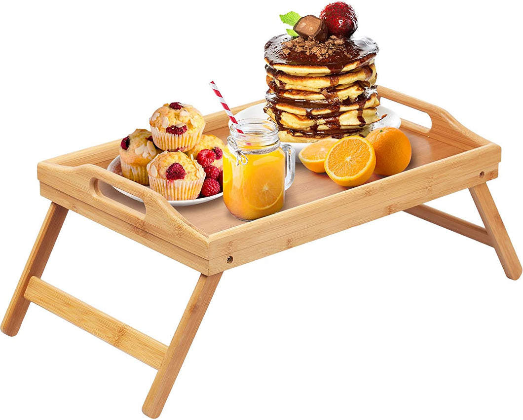 Bed Tray Table Folding Legs with Handles Breakfast Food Tray for Sofa,Bed,Eating,Drawing,Platters Serving Lap Desk Snack Tray