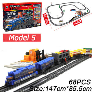 New Electric Train Children&#39;s Railway Set Model Train Toy For Kids Electric Rc Trains Set Railway Trains Toy Rails For Children