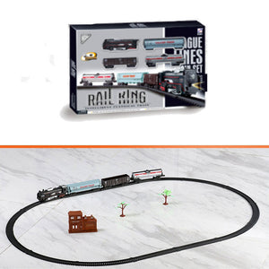 Simulation Electric Train Model with Track Railway Toys Battery Operated Classical High-speed Rail train toys for children